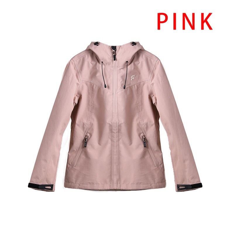 Outdoor Windbreaker Hiking Jacket Camping Sports Waterproof Clothes Sun-Protective with Hooded Adventure Breathable Quick Dry: PINK / L