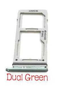 10pcs/lot For Samsung Galaxy S10 S10 Plus SIM Card Slot SD Card Tray Holder Adapter: 10pcs-daul green