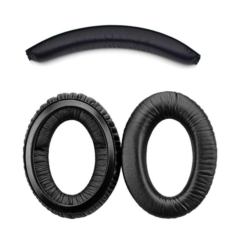 110X85Mm Earpad Hoofdband Vervanging Voor Sennheiser PXC350 HD380 PC350 PC350 Se PXE350 HME95 HMEC250 HD380 Pro Hoofdtelefoon: Protein Leather set