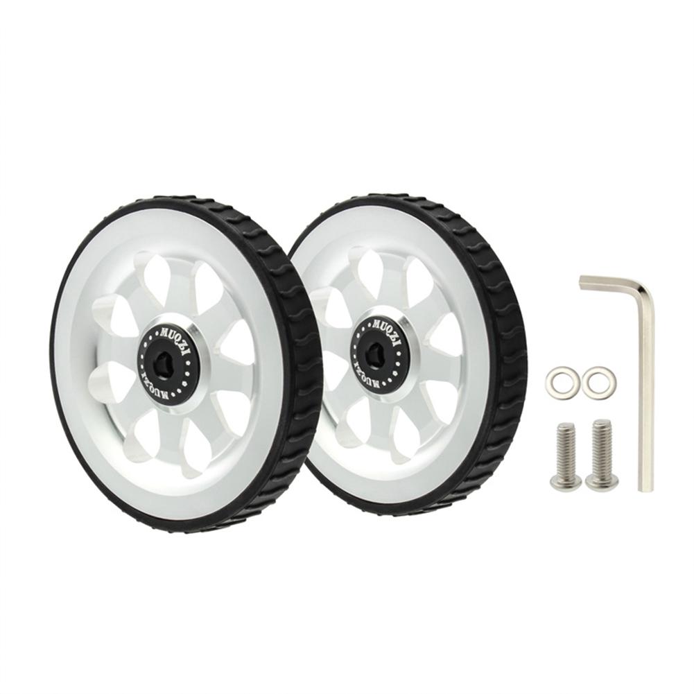 1 Paar Vouwfiets Wiel Keramiek Lager Verbeterde Verbreed Tire Extra Wiel: Silver