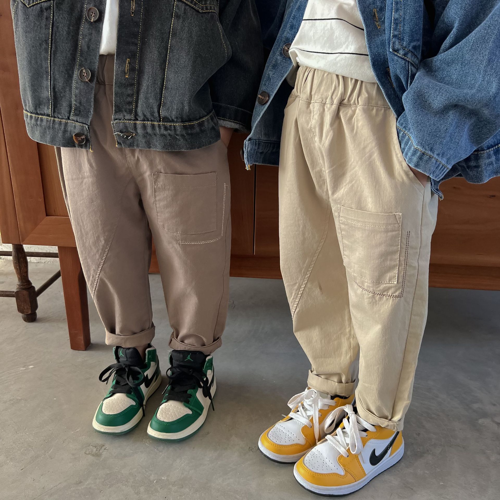 Kids Effen Kleur Elastische Casual Broek Kinderen Mode Alle-Match Katoenen Broek 1-6Y