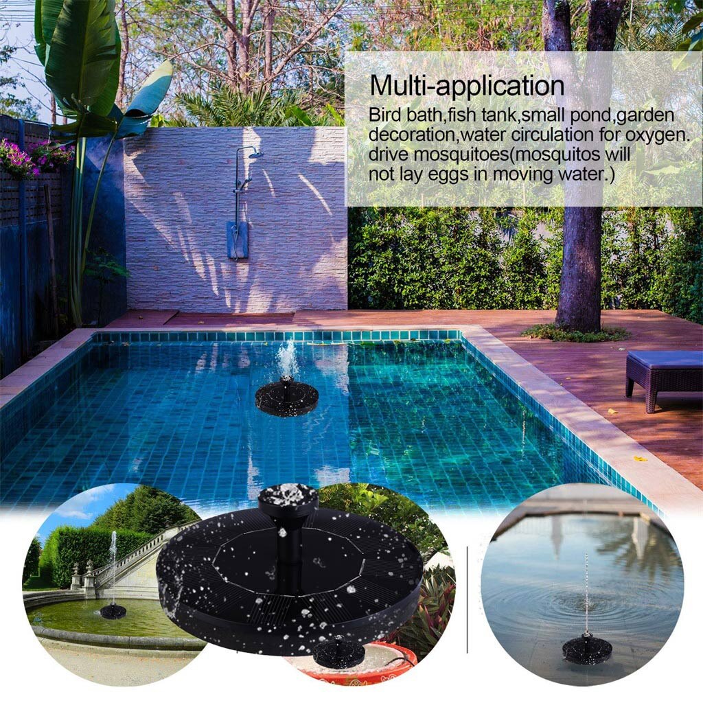 Outdoor Decor Mini Ronde Zonne-energie Drijvende Vogel Bad Water Panel Fontein Pompen Vijver Pool Vogelbad Fontein # LR3