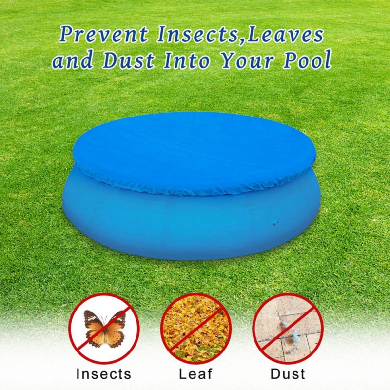 Dust-proof Hood Protector, Circular Frame Pool With Solar Hood, Floor Circular Inflatable Swimming Pool (12ft)