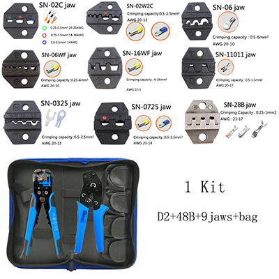 Crimping Tool Kit Multitool Engineering Ratchet Terminal Crimping Tool Crimping Tool+Screwdriver+Wire Stripper hand tools set