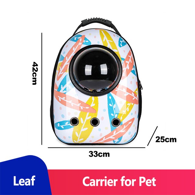 Carrier for Cat Backpack Window Space Cats Carrier Backpack Dog Transport Pet Carrier Backpack Cat Walkabout Dog Backpack Petty: Leaf Cat Bag