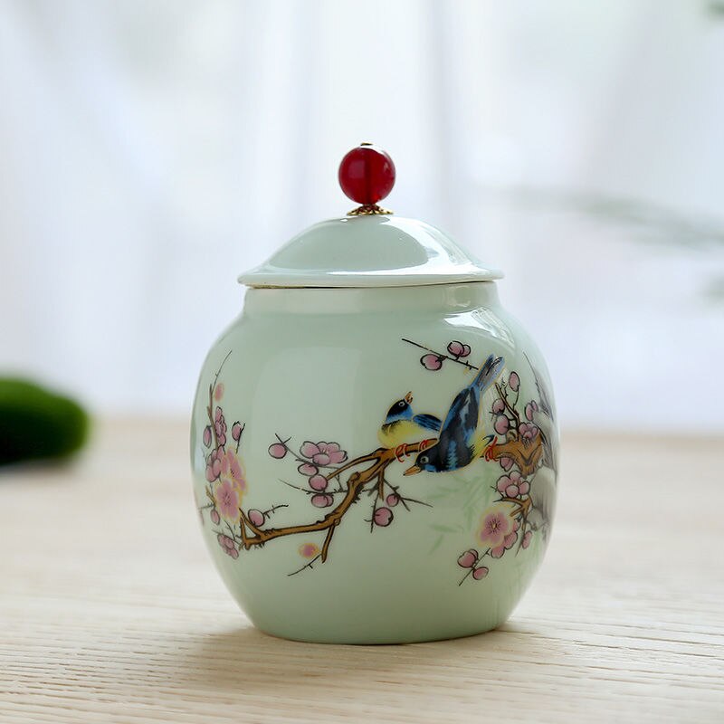 Recipiente de chá portátil de porcelana, tanque selado para cozinha, recipiente de cerâmica para armazenar alimentos, 8 cores para latas de açúcar caixa de caixa: qingcixishangmeishao