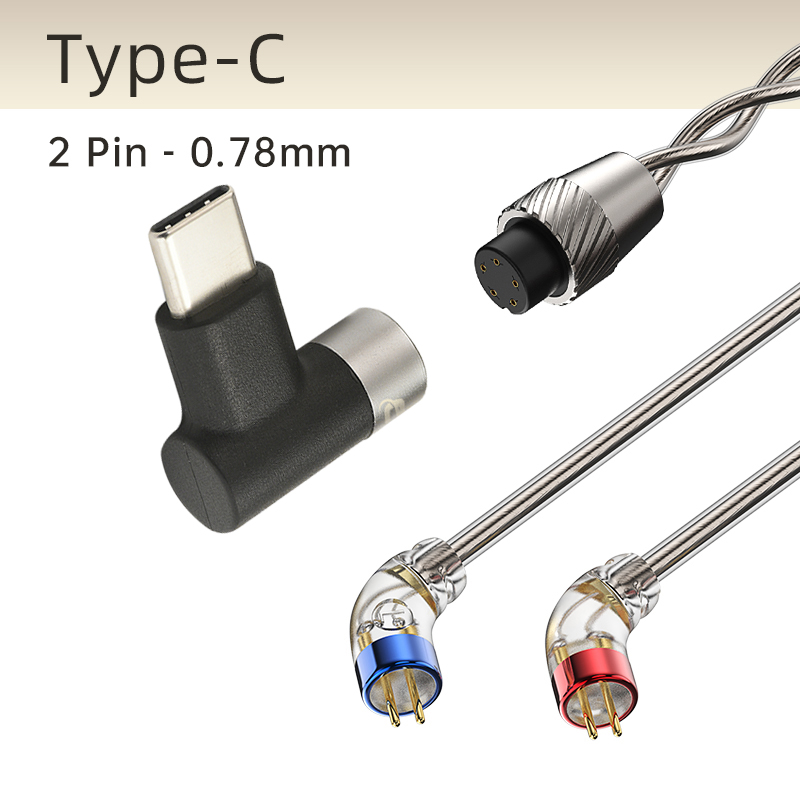 CVJ LS200 podwójnie skręcony posrebrzany, ulepszony kabel słuchawkowy ze złączami mikrofonu 2.5 3.5 4.4 typu C dla TRN KZ Konoka: Mięta