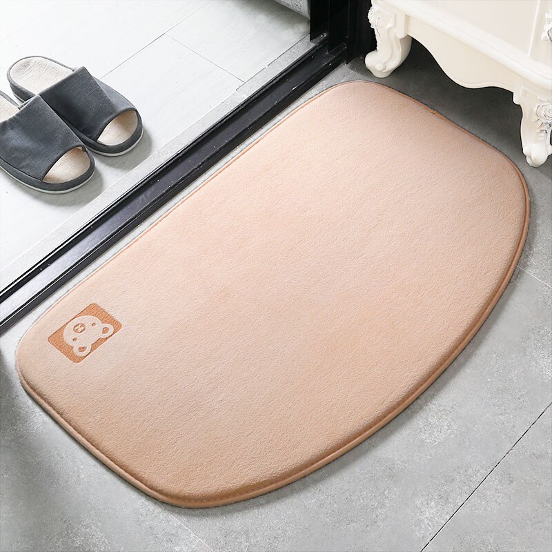 Super Absorbent Bathroom Mat Rug Non-slip Memory Foam Bath Mat Carpet for Bathtub Floor Rugs Shaggy Shower Room Doormat Footpad: Beige bathroom pad / 57X87CM