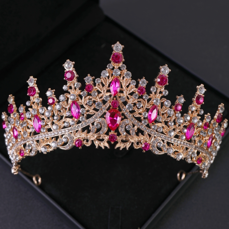 Barok Kristal Tiara 'S En Kronen Strass Prom Diadeem Kroon Voor Vrouwen Bruids Bruiloft Haaraccessoires Sieraden Kroon Tiara: Antique Bronze Plated