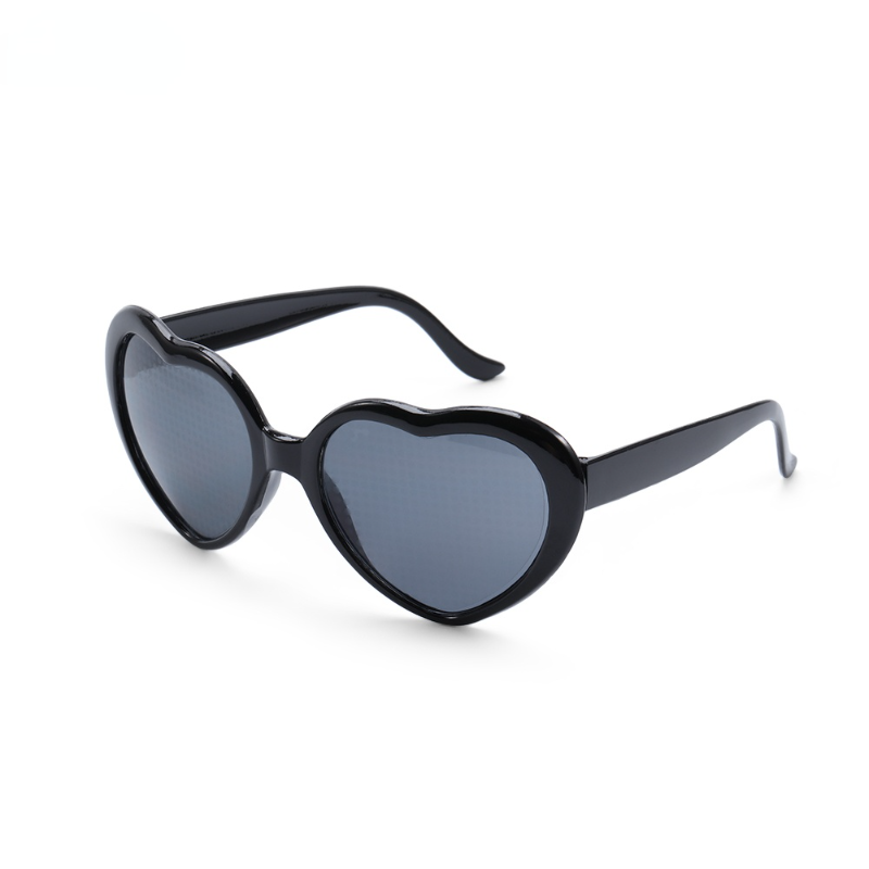 Women Heart Shaped Effects Glasses Watch The Lights Change To Heart Shape At Night Diffraction Glasses Female Sunglasses: Pink