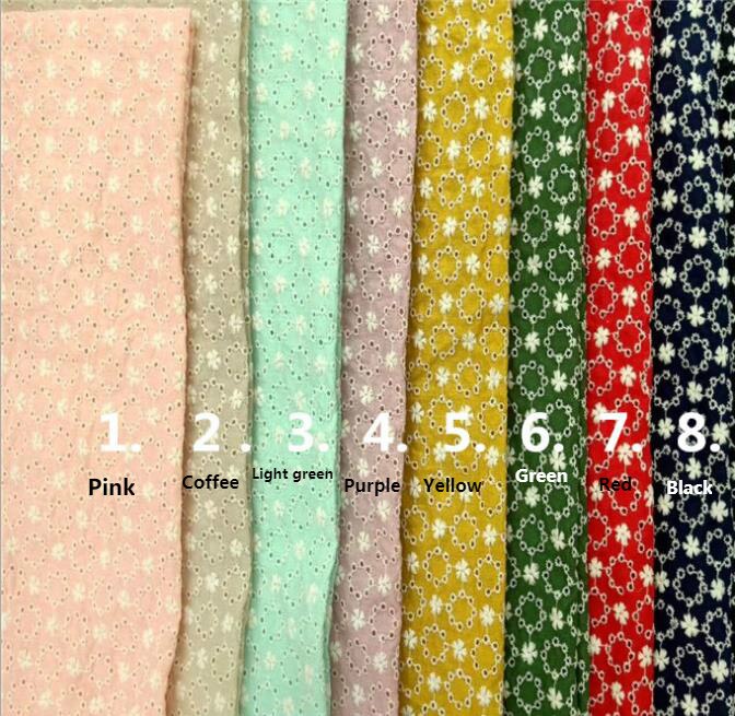 15 colores colorido tela de algodón bordado tela de encaje hecho a mano diy accesorios de ropa ancho 130cm 1 yarda: No 3 vaaleanvihreää