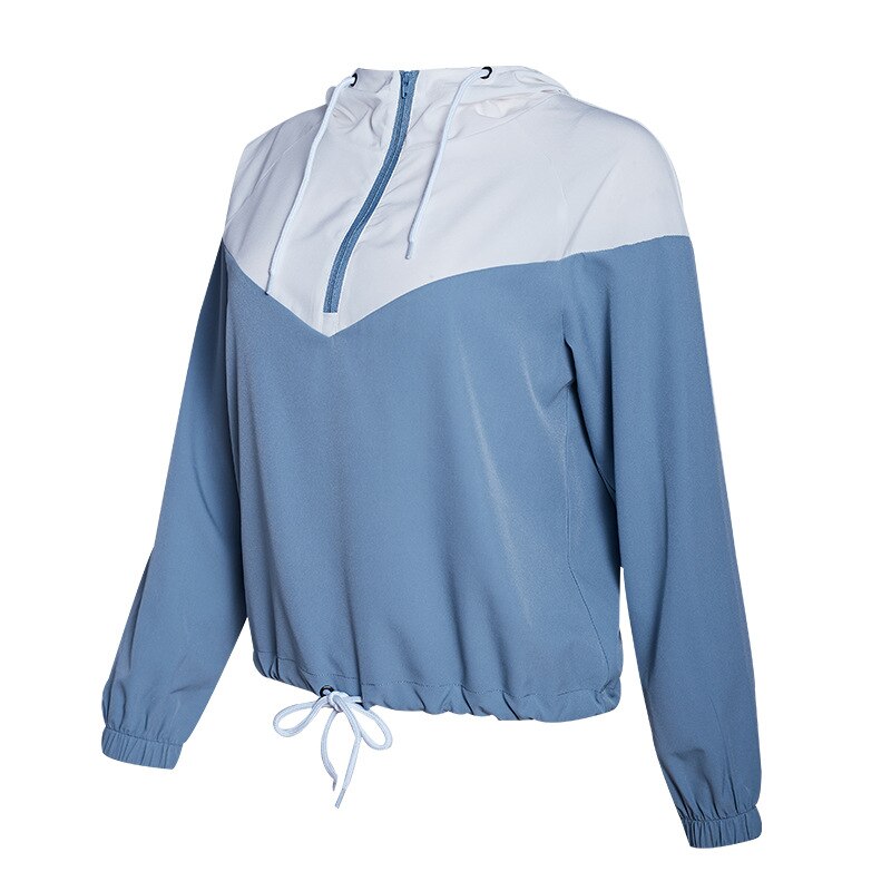 S-Xl Lange Mouwen Skin Running Jacket Vrouw Dunne Sport Dragen Voor Gym Splicing Capuchon, outdoor Sport Rits Jas