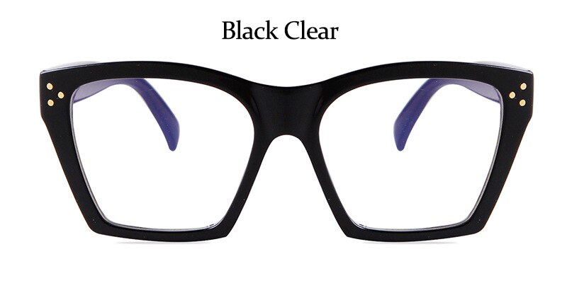 Lunettes léopard à monture carrée transparente pour femmes, verres optiques à la: Black Clear