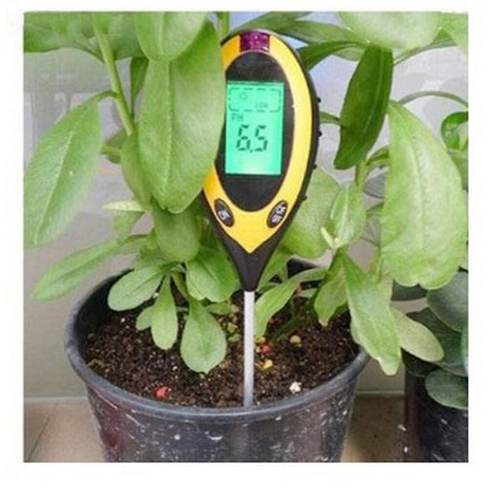 4-in-1 Soil Test Meter Electronic Nalyzer Soil Tester PH Digital Display Temperature and Humidity Meter for Plants Garden Farm