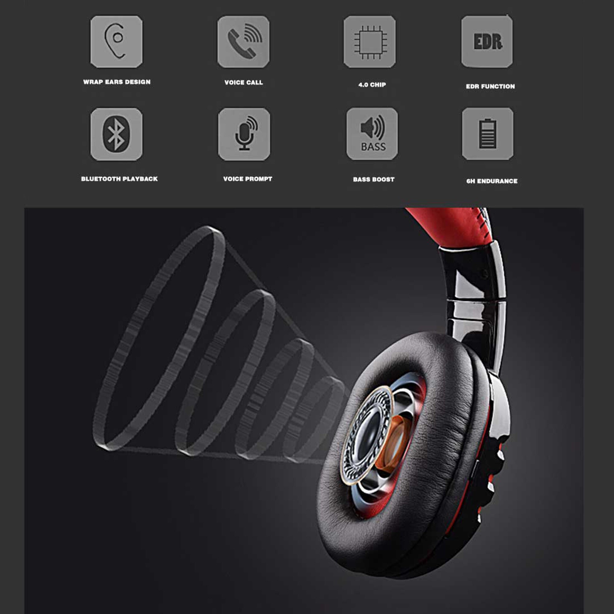 V8-1 Wireless Headphones Bluetooth Headset Foldable Stereo Gaming Earphones With Microphone Gaming Voice For PC Laptop Computer