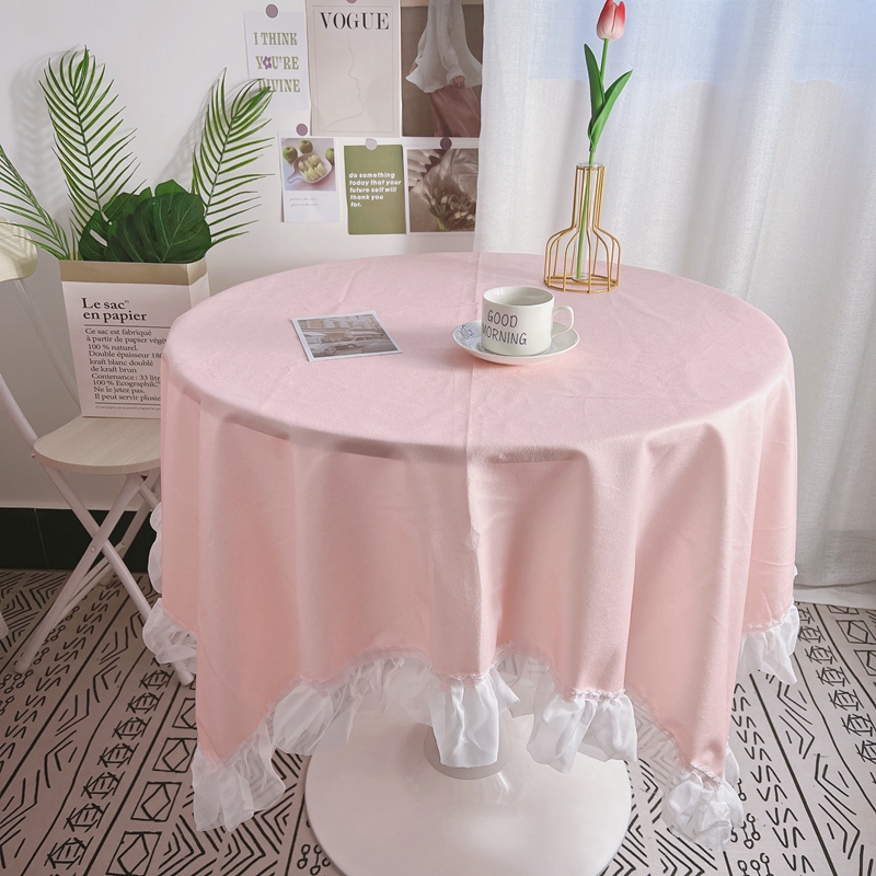 Retro Flower Print Tablecloth dining Table Cover INS Dining Desk Table Cloth with Lace Edge Party Banquet Tablecloths