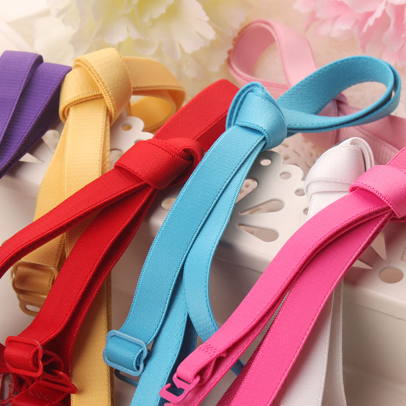 Colored Underwear Adjustable Removable Shoulder Elastic Accessories Bra Straps For Bra 1.0cm Width 10mm Non-Slip