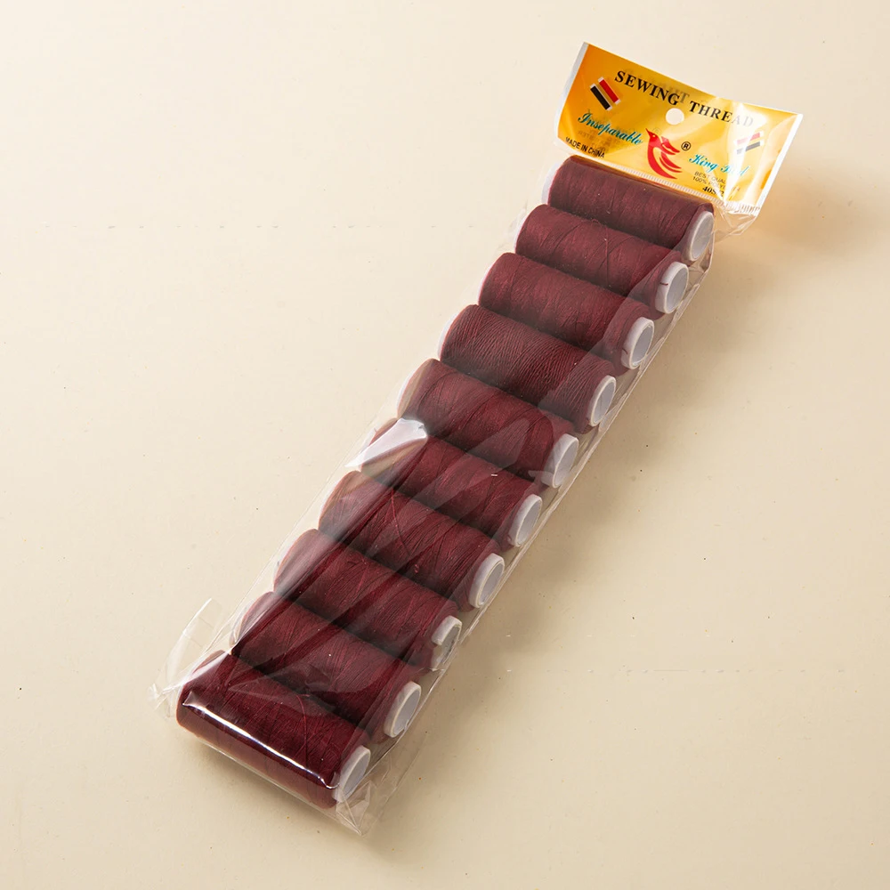 10Pcs Sewing Thread Hand Sewing String Spool for Embroidery and Sewing Machine DIY Embroidery Thread 200 Yards Each: APRICOT