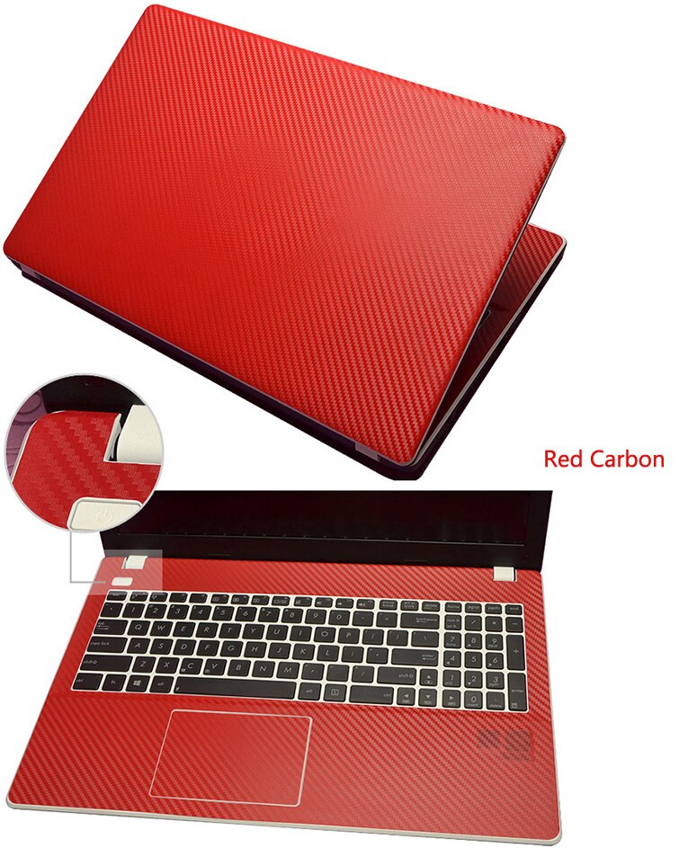 KH Laptop koolstofvezel Krokodil Slang Lederen Sticker Skin Cover Guard Protector voor Toshiba C50 15.6": Red Carbon fiber