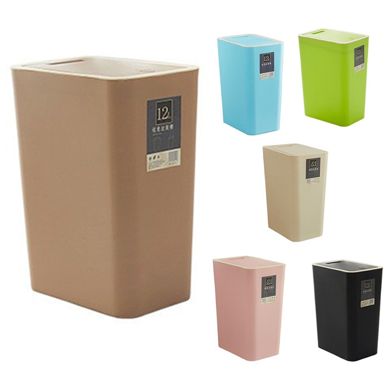 12L Bathroom Trash Can Toilet Kitchen Waste Bin Dustbin Garbage Bin Press Lid