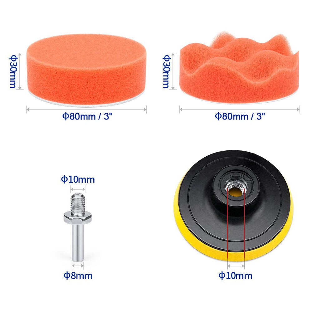 31PCS 3 inch Universal Car Buffing Sponge Durable Portable 8/12/22 PCS Waxing Set Polisher Truck Car Polisher Sponge