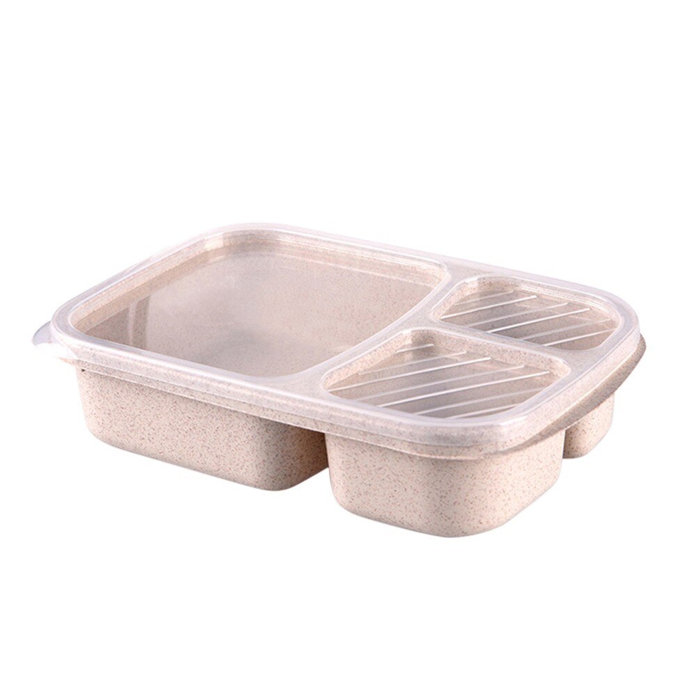 Silicone Inklapbare Lunchbox Voedsel Opslag Container Bento Microwavable Draagbare Picknick Camping Rechthoek Outdoor Doos # Td: Beige 