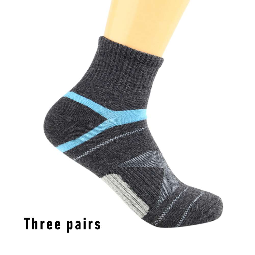 3 Pairs Mannen Compressie Sok Voor Man Sport Sokken Compressie Basketbal Sport Sokken Mannen Merino Wol Zwarte Enkel Katoen sokken: A3