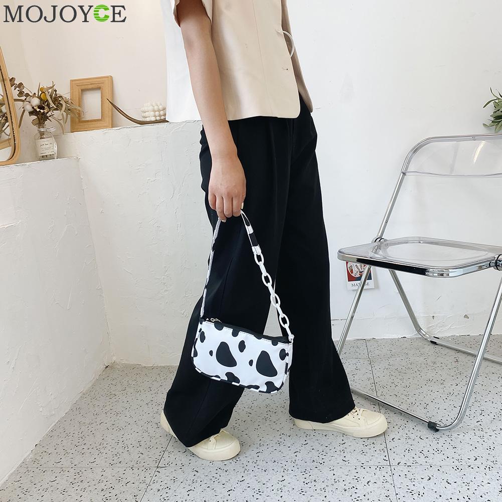 Cow Milk Print Women Handbag Totes Female Casual Underarm Shoulder Bags Popular Simple Female Daily Bag