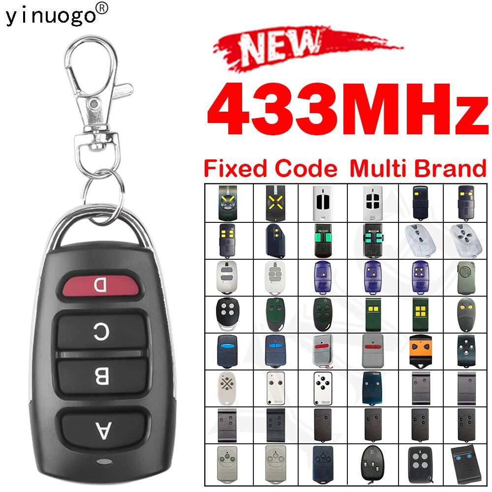 Garage Door Remote Control 433mhz Fixed Password Remote Control Duplicator Clone Wireless Transmitter Garage Door Command