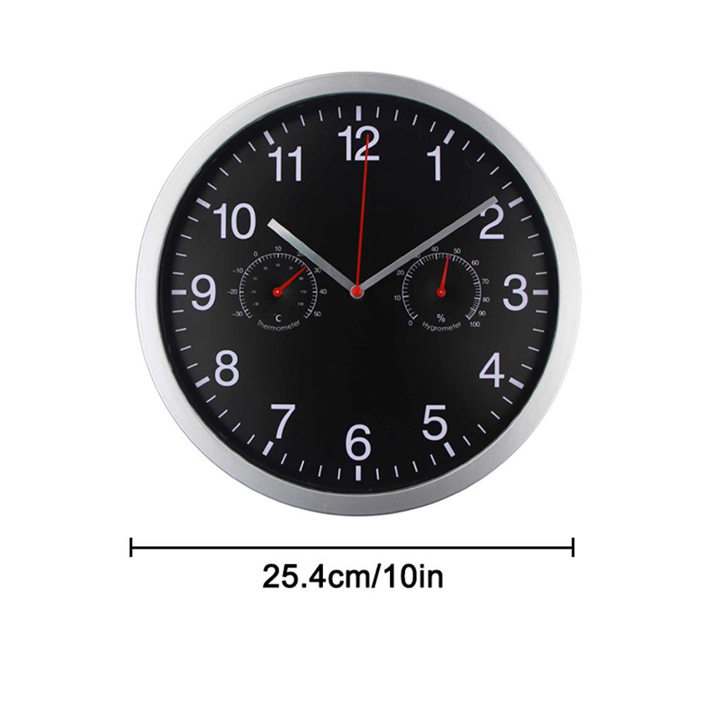 Multifunctional 10 Inch Wall Clock With Temperature Humidity Meter Living Room Home Decor Digital Wall Clock Quartz Clock