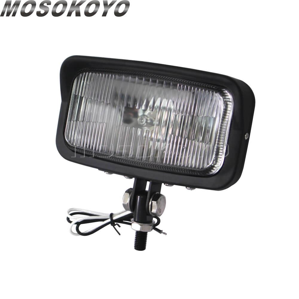 Chrome Universal Square Retro Motorcycle Headlamp Headlight Rectangle Front Head Light For Harley Chopper Bobber Custom Honda: 1pc black