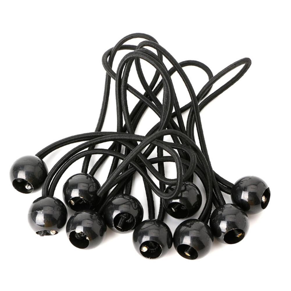10 Stks/set Zware Bal Hoofd Bungee Cord Tarp Luifel Vastsjorpunten Strap-Zwart Camping Wandelen Tent Accessoires