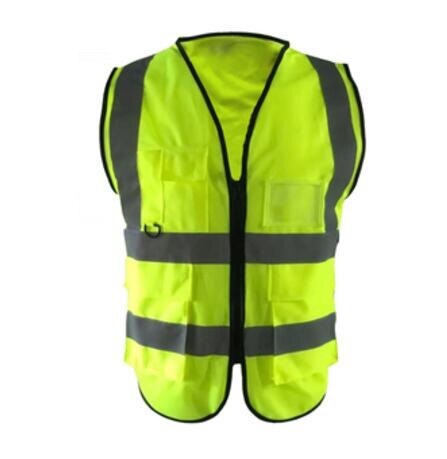 Chalecos de policía señal reflectante de seguridad ropa de trabajo construcción rejilla Chaleco de alta visibilidad chaqueta ropa de seguridad: Verde militar
