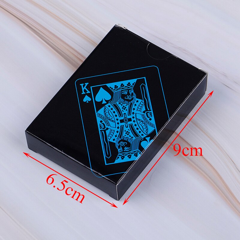 54 Stks/partij Waterdichte Pvc Plastic Speelkaarten Set Trend Deck Poker Classic Magic Trick Tool Pure Black Magic Box-Verpakt