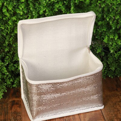 Bolsa nevera portátil Forro térmico paquete caja para almuerzo o pícnic portátil fresco aislado tanque interior paquete de hielo soporte para latas bolsa 3 piezas: no 4 33x17x20cm