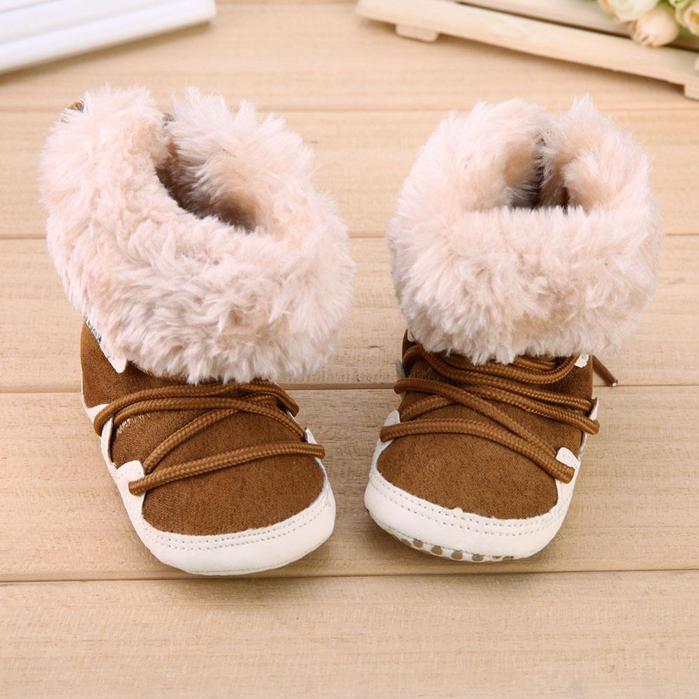 bebé botines para bebés recién nacidos de algodón suave de invierno Niño niñas Bebé Zapatos de alta-top de lana botas mantener calzado