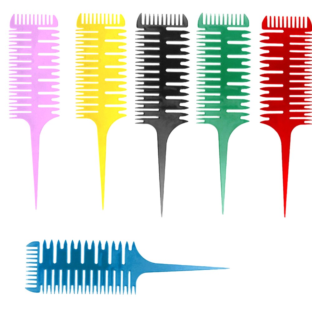 3-Sided Teeth Fishbone Comb Art Highlighting Hairbrush DIY Hairstyle Dyeing Tool