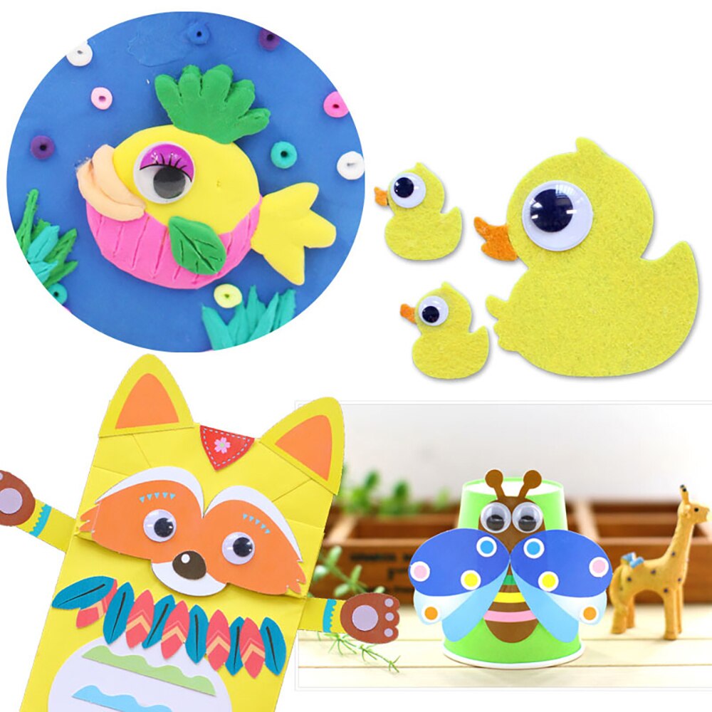 Children's Handmade DIY Materials Include Self-adhesive Googly Eyes Poms Kids Craft