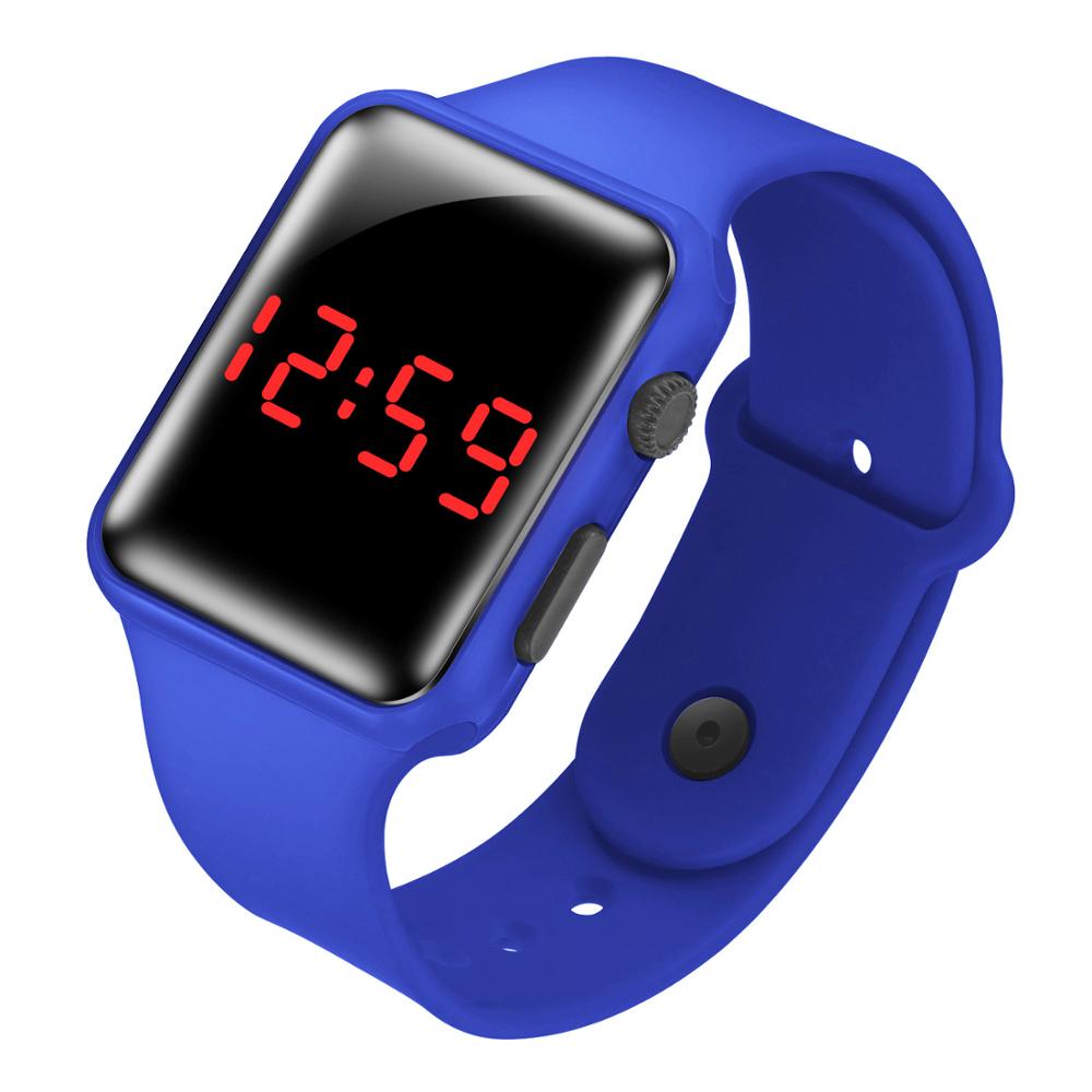 LED Student Electronic Watch Children Watch Suitable For Boys and girls Cute Bracelet Color watch: Blue
