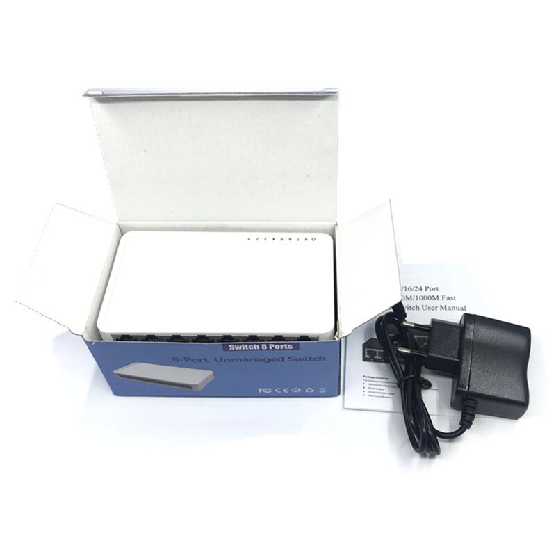 OEM model 8 Port Gigabit Switch Desktop RJ45 Ethernet Switch 10/100/1000mbps Lan Hub switch 8 portas