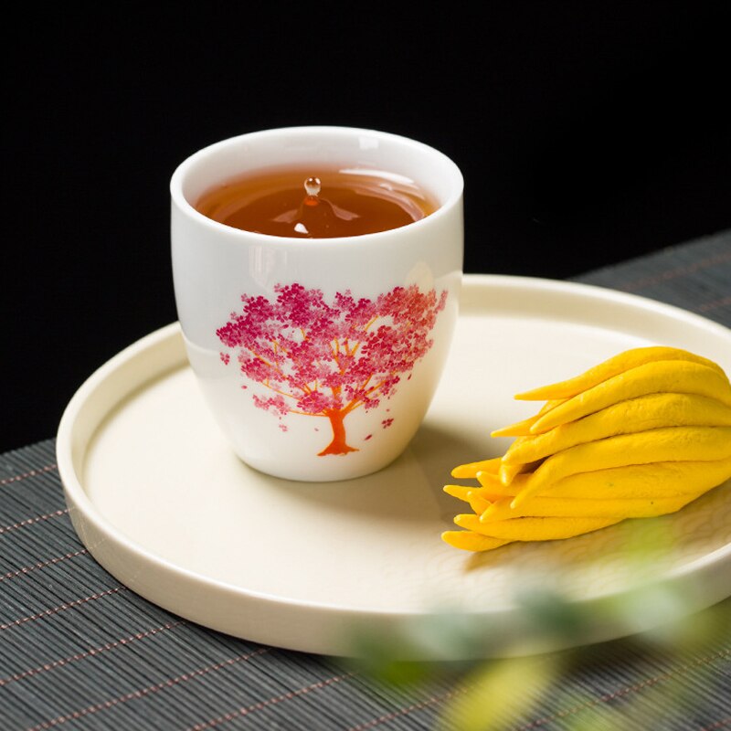 Japansk magisk sakura tekop kold temperatur misfarvning farve skiftende te kop blomst keramik kung fu te sæt te skål