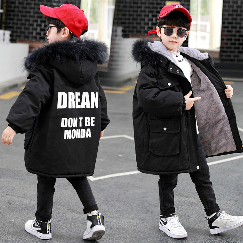 Abrigo con capucha para niños Y adolescentes, chaqueta gruesa Y cálida de terciopelo, ropa de invierno con cremallera, 5, 7, 9, 11, 13 Y