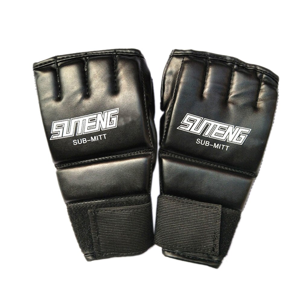Boodun 1 paar bokshandschoenen sport heren halve vinger muay thai handschoenen mma kickboks training wanten coole handschoenen