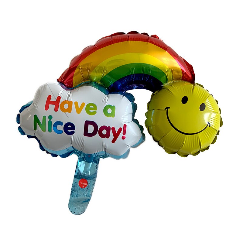 1Pcs Cartoon Regenboog Glimlach Blauwe Wolk Zon Folie Ballon Kids Speelgoed Voor Bruiloft Gelukkige Verjaardag Party Decor Baby douche Globos: Agaat