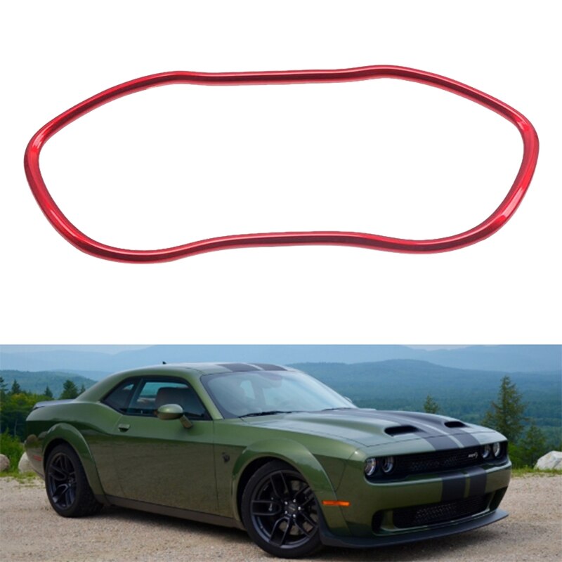 Moldura de cubierta de marco para salpicadero de Dodge Challenger, Interior Rojo, ABS,