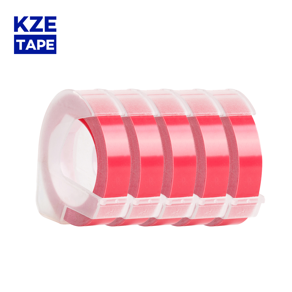 Multicolor 5 rolka 6mm 9mm 12mm 3D tłoczenie taśma z etykietami kompatybilny Dymo 1610 12965 drukarka etykiet do Motex E101 drukarka do etykiet: pink / 9mm