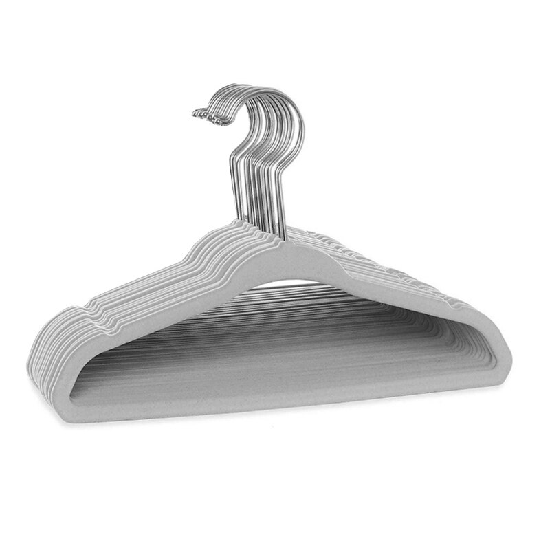 10Pcs Baby Non-Slip Velvet Hangers Space Saving 360 Degree Swivel Hook Flocked Felt Kids Clothes Drying Rack Organizer: Gray