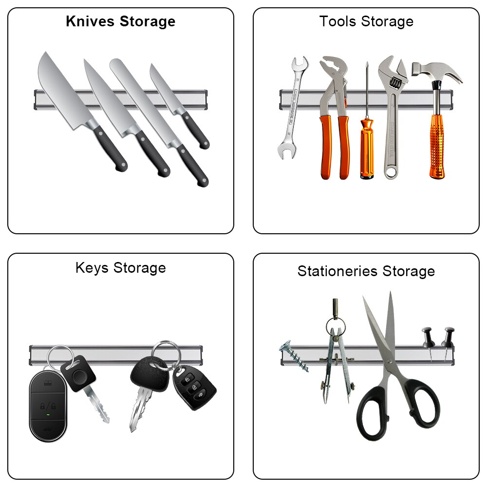 Magnetic Knife Holder Block Storage Holder Wall Mount Strong Magnetic Knife Stand Kitchen Accessories Organizer