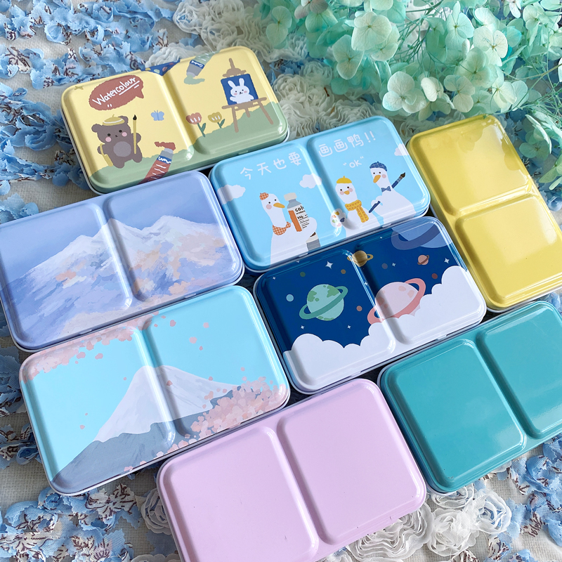 Aquarel Verf Doos 12/24 Kleur Sub-Verpakking Lege Doos Platte Bodem Acryl Verf Doos Schilderij Draagbare Doos