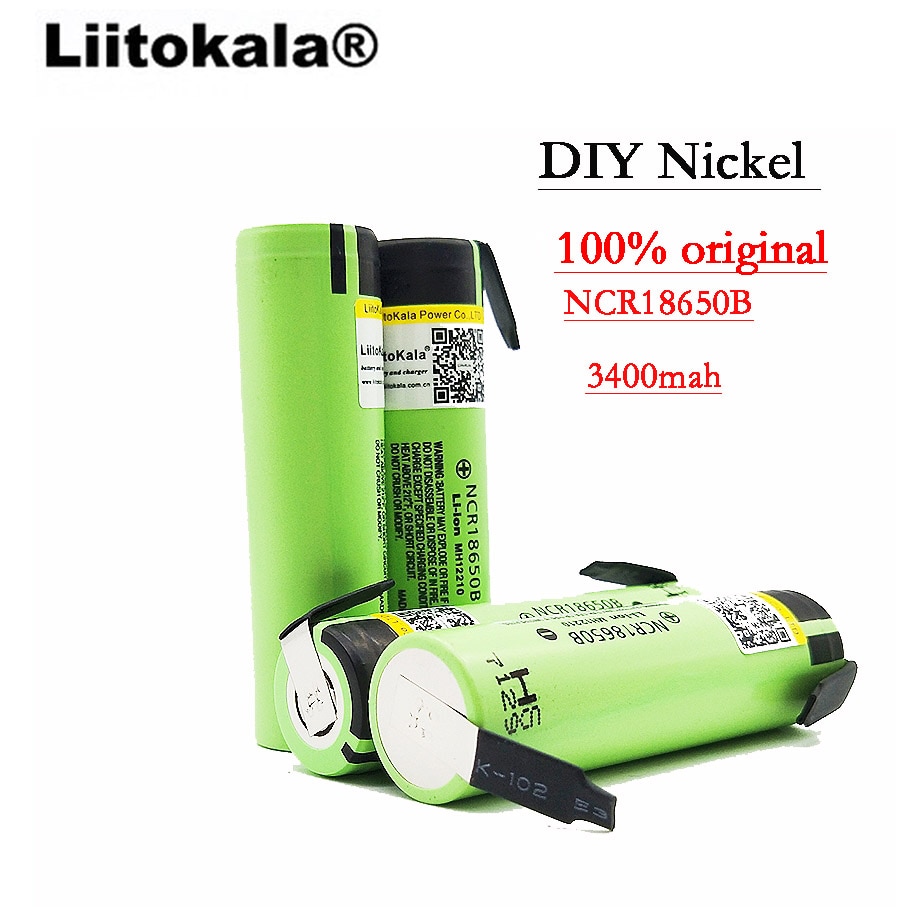 Original NCR18650B 3,7 v 3400mah 18650 batería recargable de litio soldadura baterías de hoja de níquel